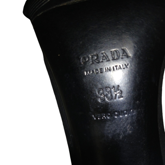 Prada Black Suede Heels Sandals Women's Size 8.5 - Picture 9 of 14